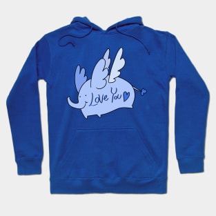 Blue Angel Elephant "Love You" Hoodie